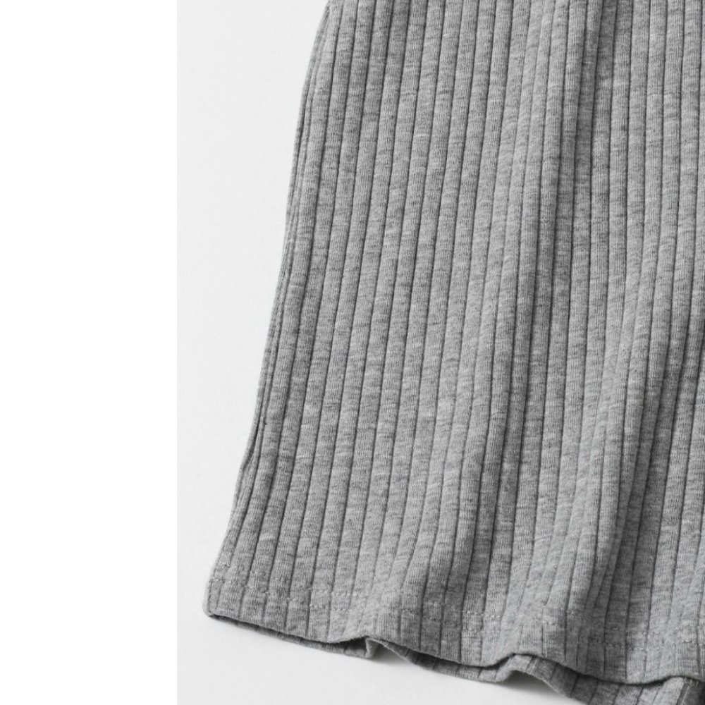 SHEIN Surplice Neck Rib-knit Cami Romper Grey - Picture 5 of 5